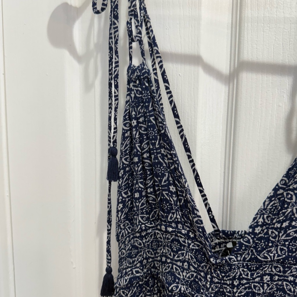 Lulu's Indigo and White Patterned Dress - Picture 5 of 5